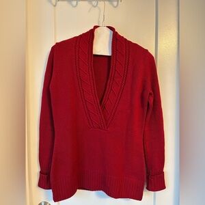 Eddie Bauer 100% Merino Wool V-Neck Sweater